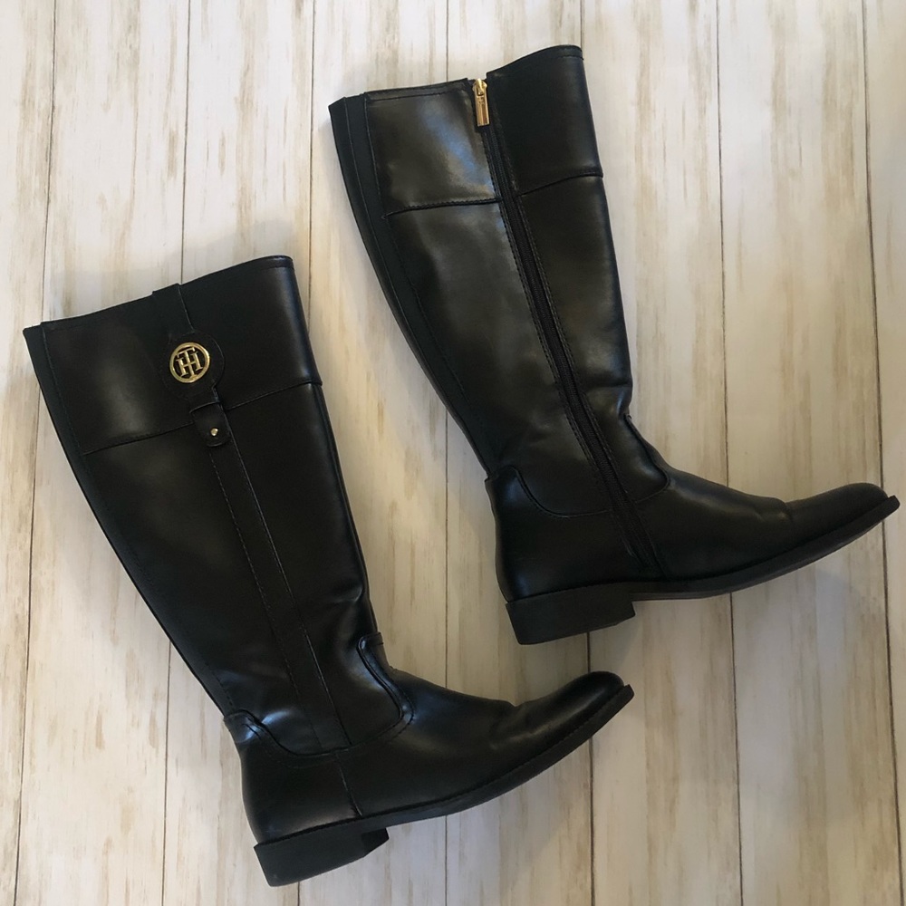 Tommy Hilfiger Knee High Black Boots Size 8.5M